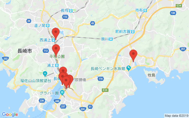 長崎の保険相談窓口のマップ